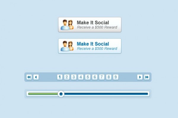 Sweet Pagination Slider Social Buttons Set PSD web unique ui elements ui stylish social buttons slider set quality psd pagination original new modern interface hi-res HD fresh free download free elements download detailed design creative clean blue avatar   