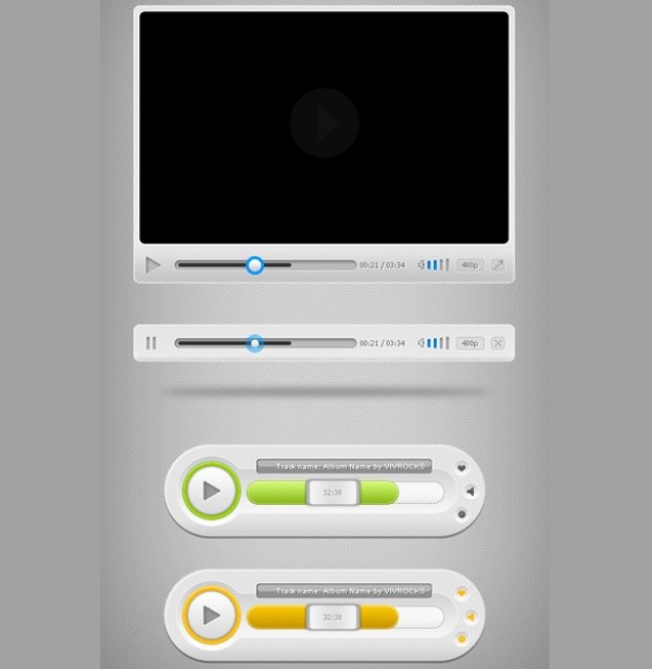 Stylish Grey UI  Media Player PSD web unique ui elements ui stylish simple quality player original new music player music modern media player interface hi-res HD fresh free download free elements download detailed design creative clean   