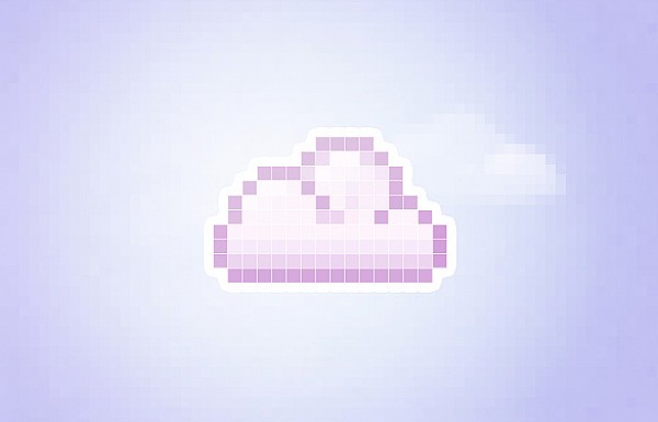 A Purple Cloud Made of Pixels vector icons unique purple psd source files pixel photoshop resources light icon icloud high quality free icons cloudy cloud bright blocky   