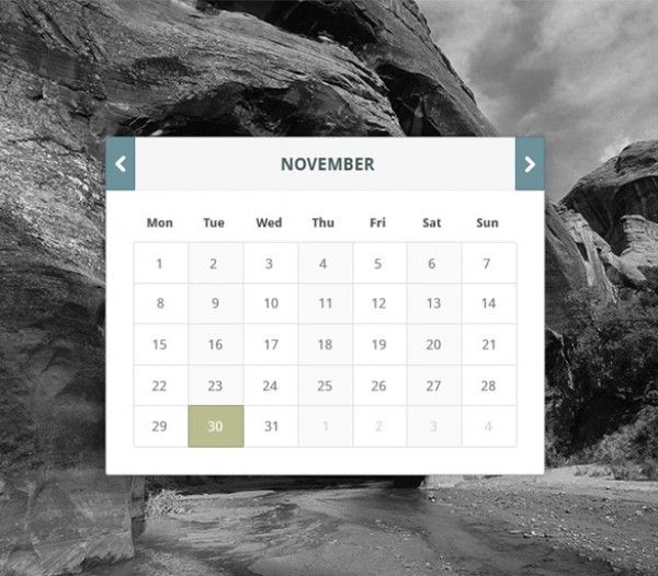 Clean Professional Calendar Widget PSD web unique ui elements ui subtle stylish quality psd professional original new monthly month modern interface hi-res HD fresh free download free elements download detailed design creative clean calendar widget calendar   