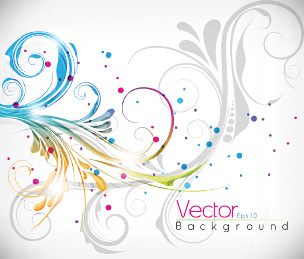 Floral Scroll Abstract Vector Background web vector unique ui elements stylish splatters scroll quality original new interface illustrator high quality hi-res HD graphic fresh free download free floral background floral eps elements download dots detailed design creative colorful background abstract floral background abstract   