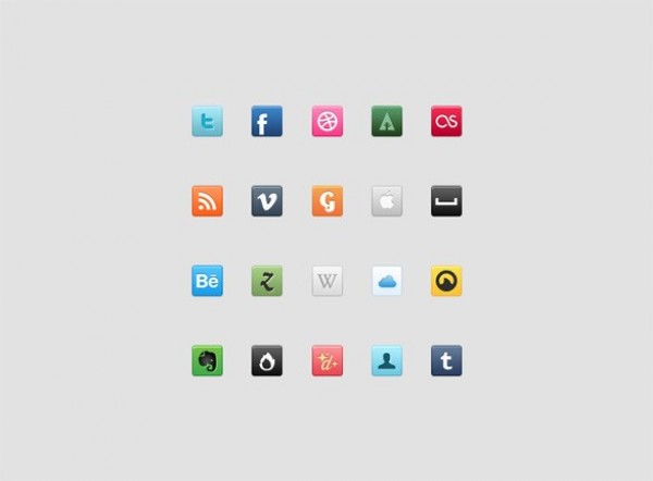 Crisp Clean Social Media Icons PSD web unique twitter stylish social media icons social icons simple rss quality psd original new networking modern icons hi-res HD fresh free download free elements download design creative clean bookmarking   