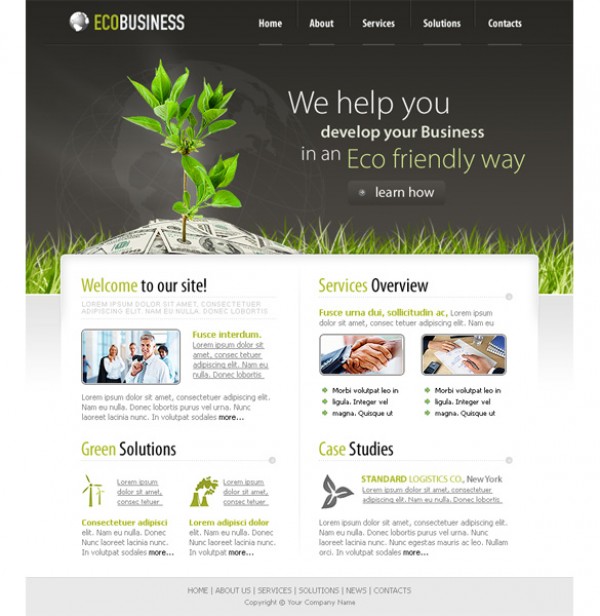 Eco Business PSD Template website webpage web vectors vector graphic vector unique ultimate ui elements template quality psd png photoshop pack original new modern jpg illustrator illustration ico icns high quality hi-def HD green go green fresh free vectors free download free elements eco template eco friendly eco download design creative business ai   