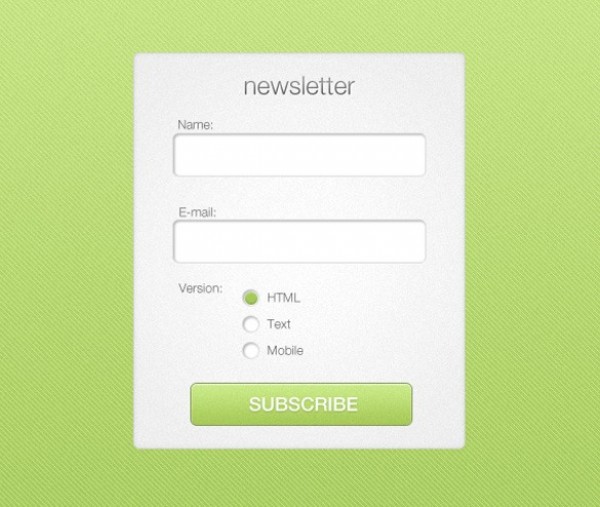 Sweet Green Newsletter Subscribe Form PSD web unique ui elements ui subscription subscribe stylish quality psd original newsletter new modern interface hi-res HD green fresh free download free form elements download detailed design creative contact clean box   