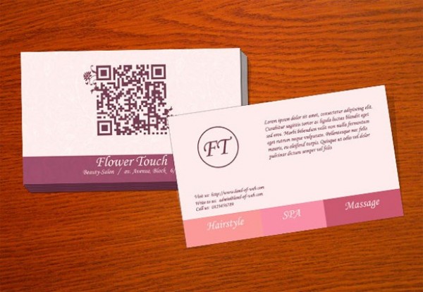 Beauty Salon Business Card Template PSD web unique ui elements ui template stylish salon quality psd print ready presentation pink original new modern massage interface identity hi-res HD fresh free download free elements download detailed design creative clean card business card beauty abstract   