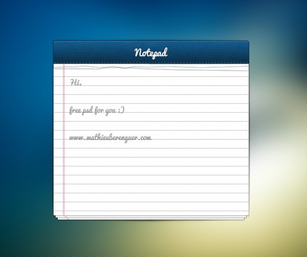 Clean Blue Lined Notepad Interface PSD web unique ui elements ui stylish stacked quality psd paper original notepad note new modern lined note lined interface hi-res HD fresh free download free elements download detailed design creative clean blue   