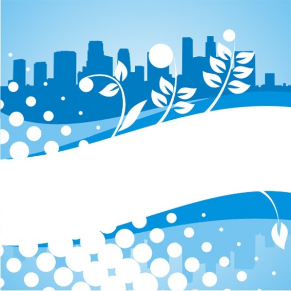 Blue Floral Abstract with City Skyline Background white web vector unique ui elements stylish skyscrapers silhouette quality original new interface illustrator high quality hi-res HD halftone graphic fresh free download free floral eps elements download detailed design creative city skyline city cdr buildings blue background ai abstract   