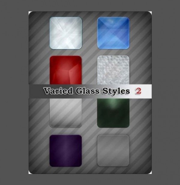 Varied Textured Glass UI Buttons PSD web unique ui elements ui textured stylish square simple quality psd original new modern interface hi-res HD glass fresh free download free elements download detailed design creative clean buttons   