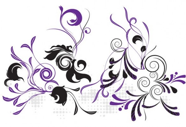 Exotic Floral Swirl Pattern Background PDF white web vector unique ui elements swirls stylish quality purple pdf pattern original new interface illustrator high resolution high quality hi-res HD halftone grey graphic fresh free download free flowers floral pattern floral elements download detailed design creative black background   