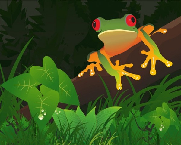 Glowing Forest Tree Frog Graphic CDR web unique ui elements ui tree quality original new modern jpg interface hi-res HD green frog fresh free download free forest foliage elements download detailed design creative clean cdr   