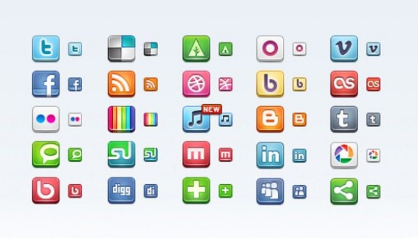 25 Colorful Stylish Social Media Icons Set PNG web unique ui elements ui stylish social simple set quality png pack original new networking modern interface icons hi-res HD fresh free download free elements download detailed design creative colorful clean bookmarking   