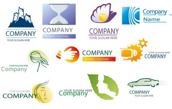 10 Original Company Vector Logotypes Set PSD woman web unique ui elements ui stylish shell sand-glass quality profile pearl original new mountain modern logotypes logo leaf interface hi-res HD hand fresh free download free face elements download detailed design creative computer company clean car business   