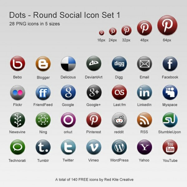 28 Round Textured Social Media Icons Set PNG web unique ui elements ui textured stylish social icons social sizes set round quality png pack original orb new modern interface icons hi-res HD glossy fresh free download free elements download dots detailed design creative clean   