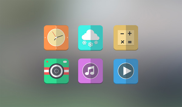 6 Creative Flat Mobile Icons Set PSD web weather unique ui elements ui stylish set rounded quality psd Play original new music modern mobile interface icons hi-res HD fresh free download free folded flat icons flat elements download detailed design creative clock clean camera calculator   