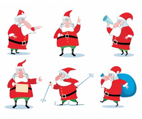 6 Christmas Santa Claus Vector Icons Set web vector unique ui elements stylish set santa icon santa claus icon red quality original new interface illustrator icon high quality hi-res HD graphic fresh free download free eps elements download detailed design creative   