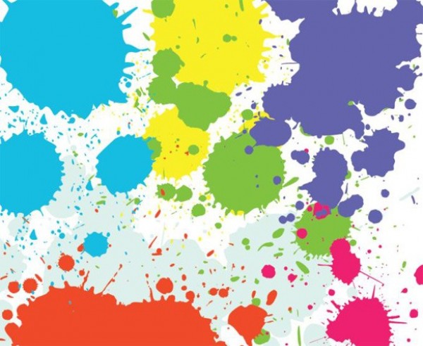 Colorful Grunge Paint Splashes Vector Background web vector unique stylish splatter splats splash quality original illustrator high quality grunge graphic fresh free download free eps download design creative colorful bright blobs background   