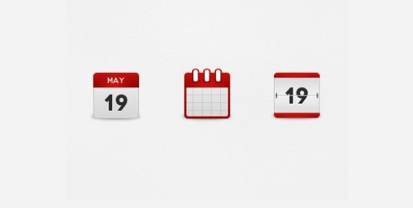 3 Minimal Red Date Calendar Icons Set white web unique ui elements ui stylish simple set red quality psd original new modern minimal interface icons hi-res HD fresh free download free flipover elements download detailed design date icons creative clean calendar icon   