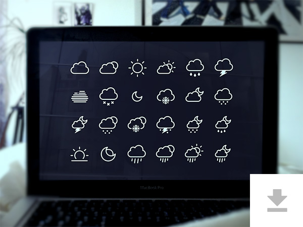 24 Line Weather Icons Set weather icons weather ui elements ui temperature set outline line icons free download free forecast climate   