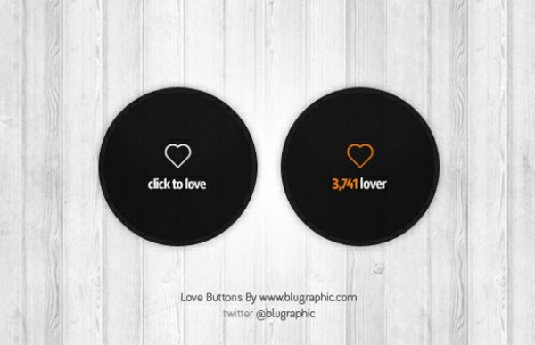 Simple Dark Love Count Icons PSD web unique ui elements ui stylish round quality psd original new modern love it love icon love count icon interface icon hi-res heart HD fresh free download free fav elements download detailed design dark creative count clean   