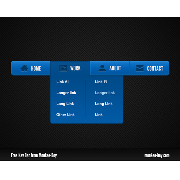 Sleek Blue Iconic Navigation Bar PSD web unique ui elements ui submenu stylish rollout menu rollout quality psd original new navigation nav modern menu interface icons iconic hi-res HD fresh free download free elements dropdown download detailed design creative clean blue menu blue bar   