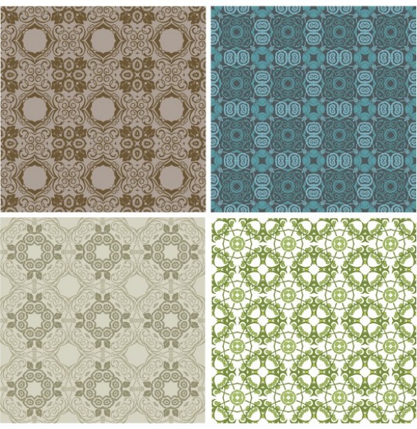 4 Classic Tile Vector Repeatable Patterns web vintage vector unique ui elements tileable tile stylish repeatable quality patterns original new interface illustrator high quality hi-res HD graphic fresh free download free elements download detailed design creative classic   