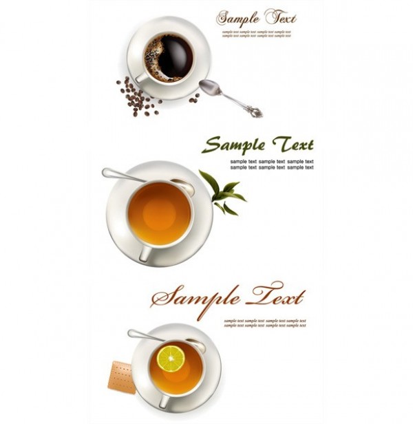 Realistic Cups of Coffee & Tea Vector Graphics web vector unique ui elements tea cup stylish quality original new mint interface illustrator high quality hi-res HD graphic fresh free download free elements download detailed design cup of tea cup of coffee creative cracker coffee cup coffee beans   