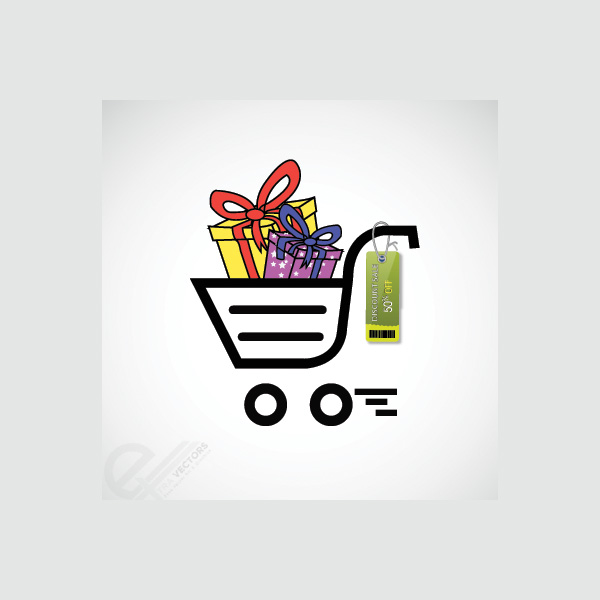 Loaded Shopping Cart Vector Illustration web vector unique ui elements stylish shopping cart shopping sales tag quality price tag original new interface illustrator high quality hi-res HD graphic giftbox gift box fresh free download free elements ecommerce download detailed design creative cart basket   