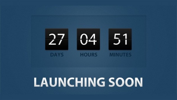 Stylish Digital Countdown Clock Interface PSD web unique ui elements ui timer stylish quality psd original new modern launching soon interface hi-res HD fresh free download free elements download digital detailed design creative countdown timer countdown clock countdown clock clean blue black   