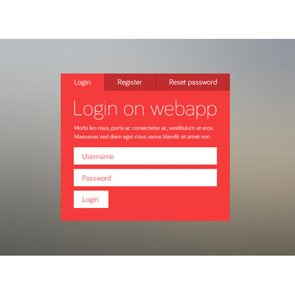 Metro Flat Login on WebApp Form PSD webapp login webapp web unique ui elements ui tabbed stylish red quality psd original orange new modern metro login form login interface hi-res HD fresh free download free flat login flat elements download detailed design creative clean   