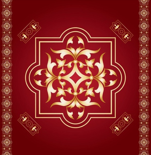 Luxury Red Gold Vintage Border Background web vintage vector unique stylish red quality pattern ornate ornaments original mural illustrator high quality graphic gold fresh free download free elegant download design creative classic border background   