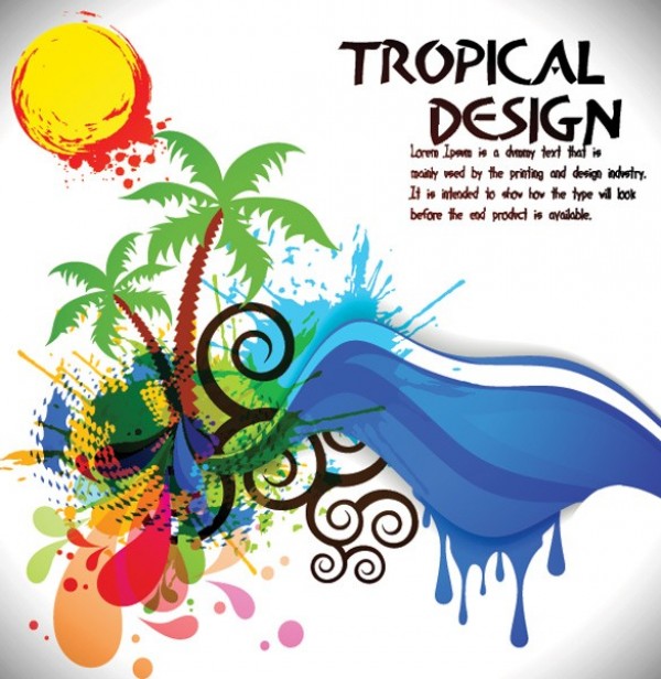 5 Tropical Abstract Vector Backgrounds web vector unique tropics tropical stylish quality original illustrator high quality graphic fresh free download free download design creative colorful background abstract   