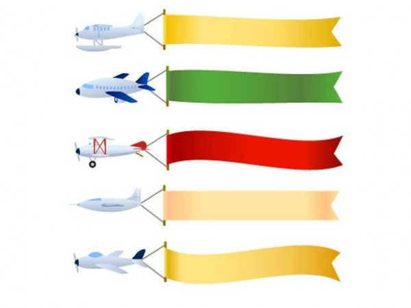 5 Flying Plane Web Ad Banner Vector Set web vector unique ui elements stylish set quality plane original new interface illustrator high quality hi-res HD graphic fresh free download free flying plane flying eps elements download detailed design creative banner airplane banner airplane ad   