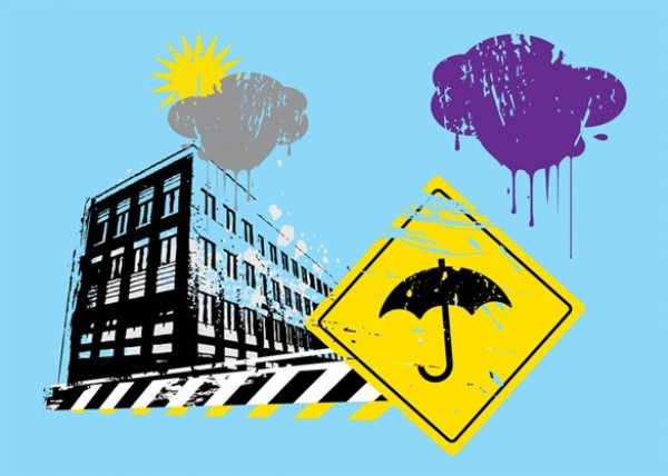 Grunge Vector Urban City Art Graphics web vector urban elements urban unique umbrella ui elements stylish sign set rainy quality pdf original new interface illustrator high quality hi-res HD grungy grunge graphic fresh free download free elements download detailed design creative clouds city building ai   