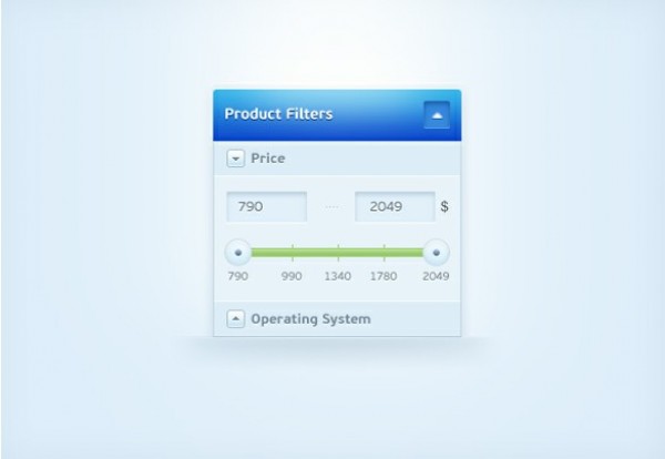 Blue Product Price Slider Interface PSD web unique ui elements ui stylish quality psd product price filter product price slider price filter price box original new modern modal box interface hi-res HD fresh free download free elements download detailed design creative clean box blue   