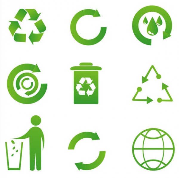 9 Green Recycle Icon trash set recycle icon high tech green free icons free downloads free ecology eco   