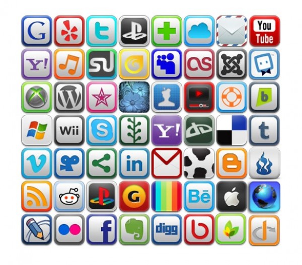 56 Crisp Colorful Social Media Icons Pack web unique ui elements ui stylish social media icons social media social icons simple quality original new networking modern interface icons hi-res HD fresh free download free elements download detailed design creative colorful clean bookmarking   