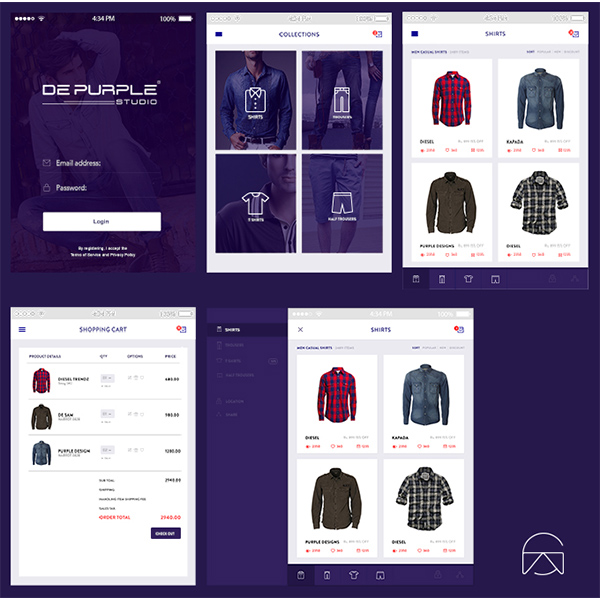Online Store UI Elements Kit ui kit shopping cart product boxes online store login ecommerce collections   