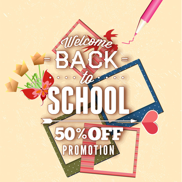 Welcome Back to School Sale Graphic web vector unique ui elements stylish school sale sale quality promotion photo frames percent off percent pencil paper flowers original new interface illustrator illustration high quality hi-res heart HD graphic fresh free download free eps elements download discount detailed design creative butterfly background back to school sale Back to school arrow   