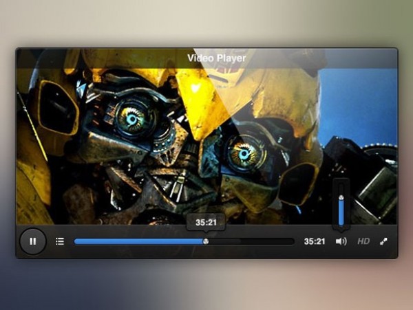 Glossy Dark Video Player Interface PSD web video player unique ui elements ui stylish slider shakedesign quality psd player original new modern interface hi-res HD glossy fresh free download free elements download detailed design dark creative controls clean   