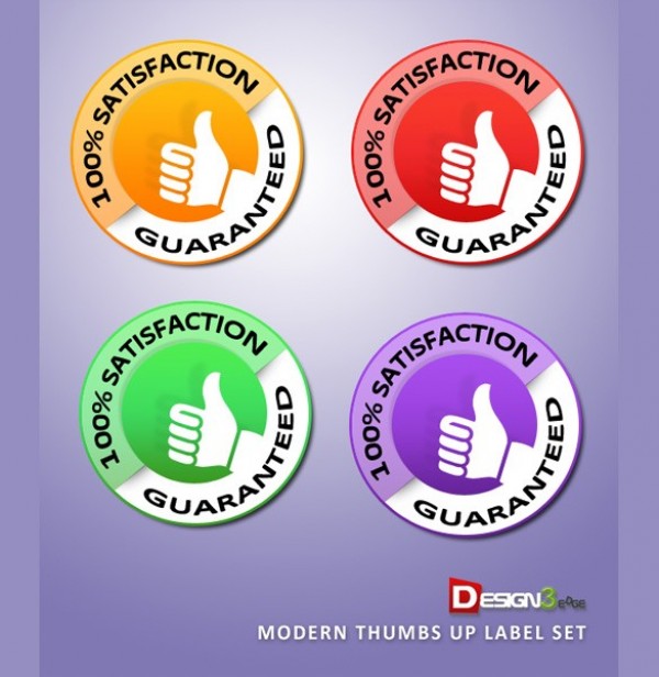 Thumbs Up 100% Satisfaction Guaranteed Stickers Set yellow web unique ui elements ui thumbs up stylish sticker simple set round red quality purple psd original new modern label interface hi-res HD green fresh free download free elements download detailed design creative clean 100% satisfaction guaranteed   