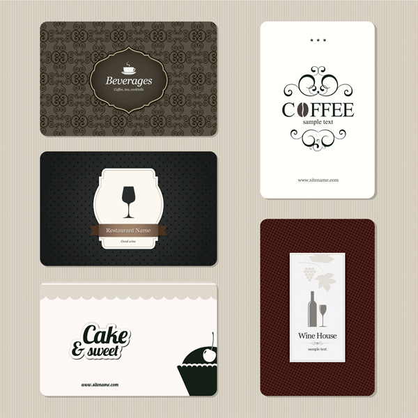 5 Restaurant Coffee Wine Menu Covers Set wine menu vector menu vector restaurant menu cover menu free download free covers coffee shop coffee cards bakery background   