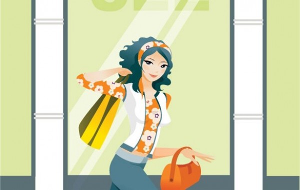 Going Shopping Girl Vector Graphic web vector unique stylish stores shopping girl shopping bag shopping quality purse original illustrator high quality graphic going shopping girl fresh free download free ecommerce download design creative ai   