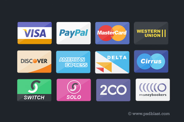 Flat Credit Card Payment Icons Set payment icon payment icon flat icon flat e-commerce icon set debit card icon credit card icon credit card   