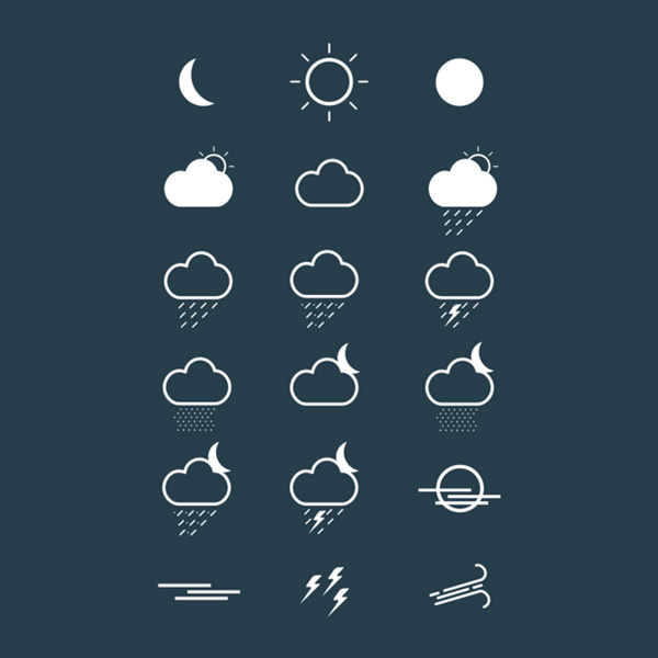19 Crisp Cadoo Weather Icons Set weather icons weather ui elements ui set icons free download free forecast climate cadoo   