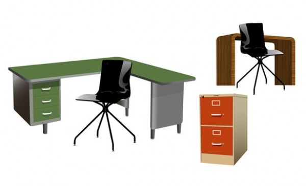 Set of Office Furniture Vector Icons web vector unique ui elements table stylish set quality original new interface illustrator icons high quality hi-res HD graphic fresh free download free filing cabinet file cabinet elements download detailed desk design creative black chair   