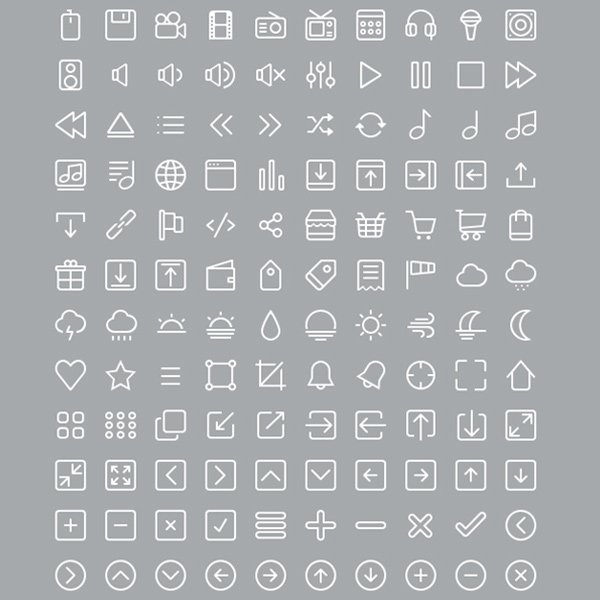 220 Minimal Web Glyph Line Icons Pack stroke set pack outline minimal line icons glyph icons glyph free   