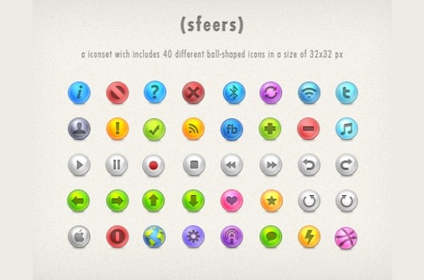 40 Ball Shaped Web Icons Set PNG web icons web unique ui elements ui toolbar stylish simple set round quality png original new modern interface hi-res HD fresh free download free elements download detailed design creative clean ball apps   