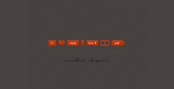 7 Red Minimal Blog Button Elements PSD web unique ui elements ui stylish simple quality original new modern interface hi-res HD fresh free download free elements download detailed design creative clean   