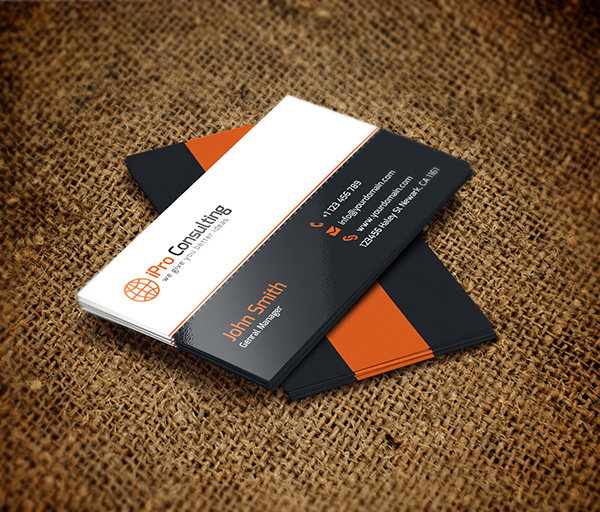 iPro Consulting Business Cards Set presentation identity front card business cards back   