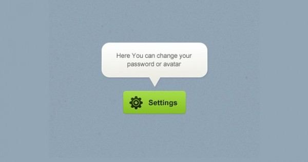 Green Settings Button & Tooltip PSD web unique ui elements ui tooltip stylish simple settings button quality original new modern interface hi-res HD green gear logo fresh free download free elements download detailed design creative clean button action   